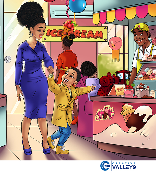Stanley Jr. and Me African American Children Book illustration