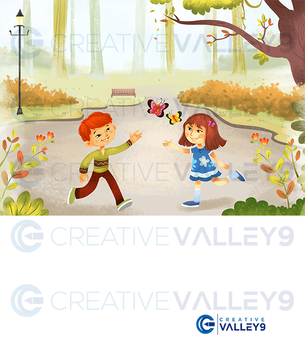 custom whimsical children book illustration