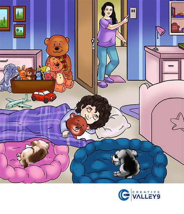 Little puppy children book illustration