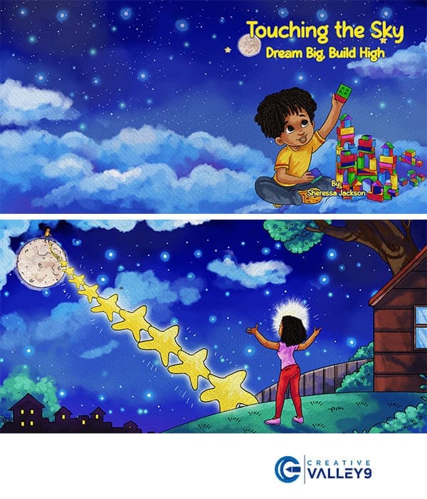 Touching the Sky children book illustration
