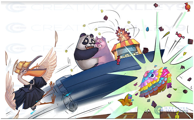 Animal Cartoon style children book illustration