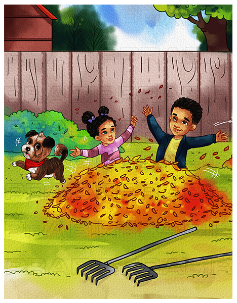 custom watercolor children book illustration