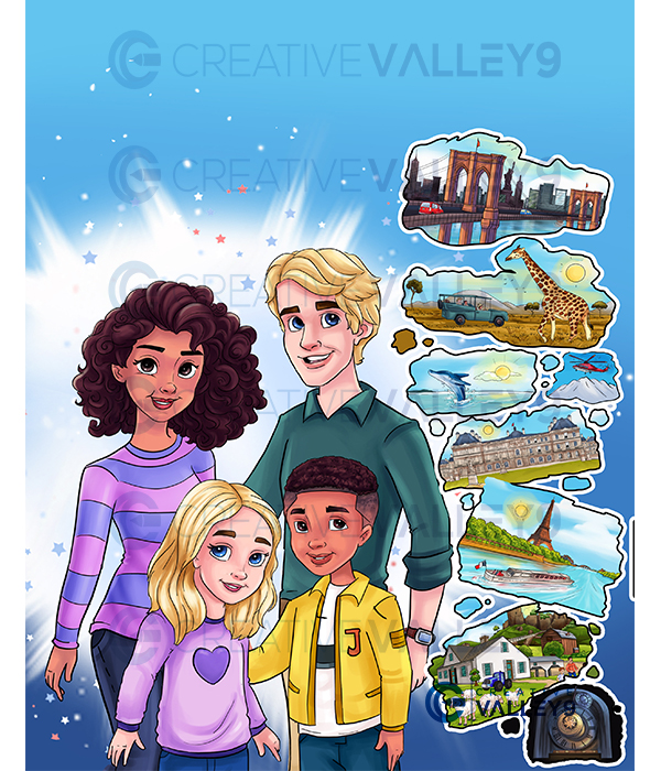Adventure children book illustration