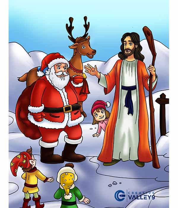 Christmas children book illustration